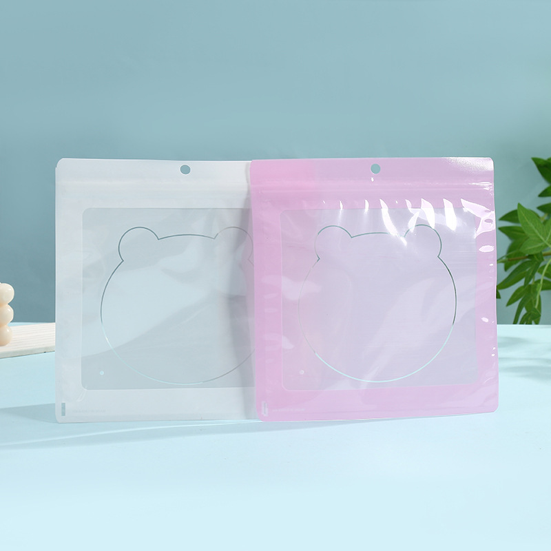 Cartoon Bear New Cartoon Ziplex Bag Transparent Three-sided Seal Composite Bag Universal Underwear Panties Packaging Bag in stock