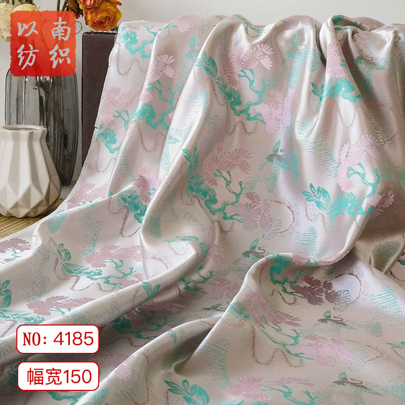 [pine crane] imitation song brocade crane waistcoat tang cloth national style cheongsam new Chinese dress jacquard fabric