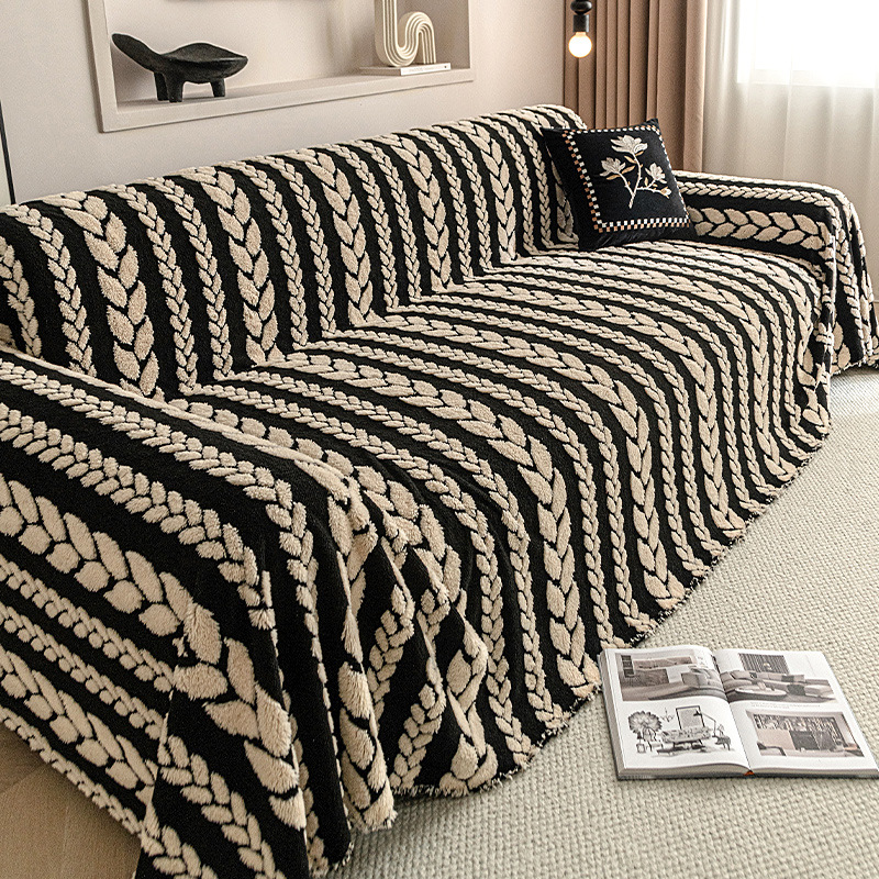 Winter New Light Luxury Thickened Plush Sofa Cover Cloth High-End Full Cover Sofa Towel Modern Simple Sofa Cover