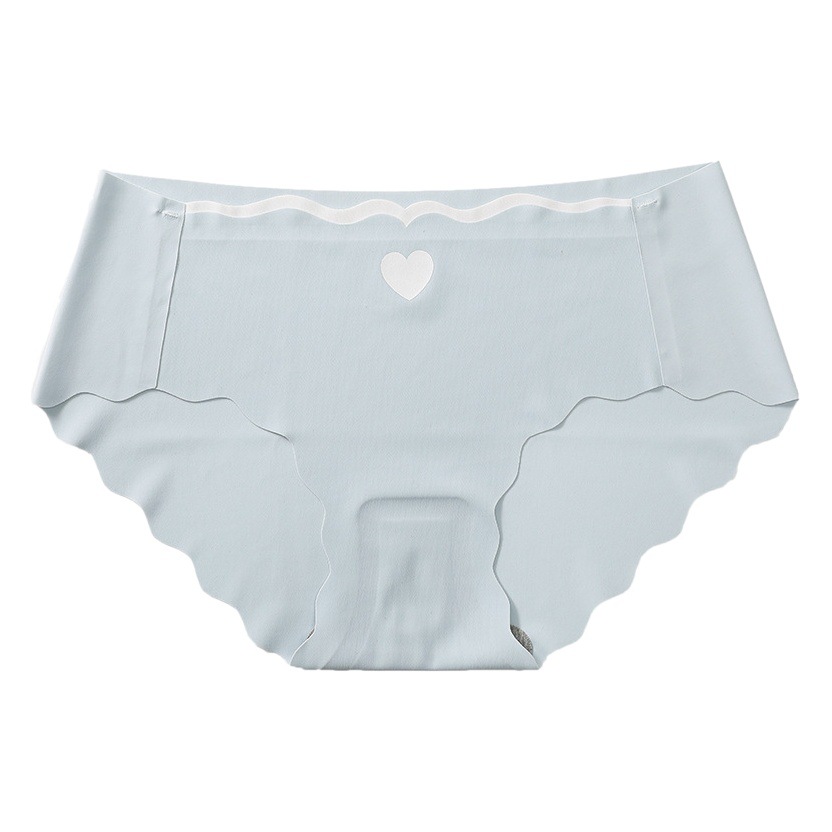 New Seamless Ice Silk Underwear for Women, High Elastic Nylon Shorts, Graphene Antibacterial Peach Heart Cute Girl Briefs