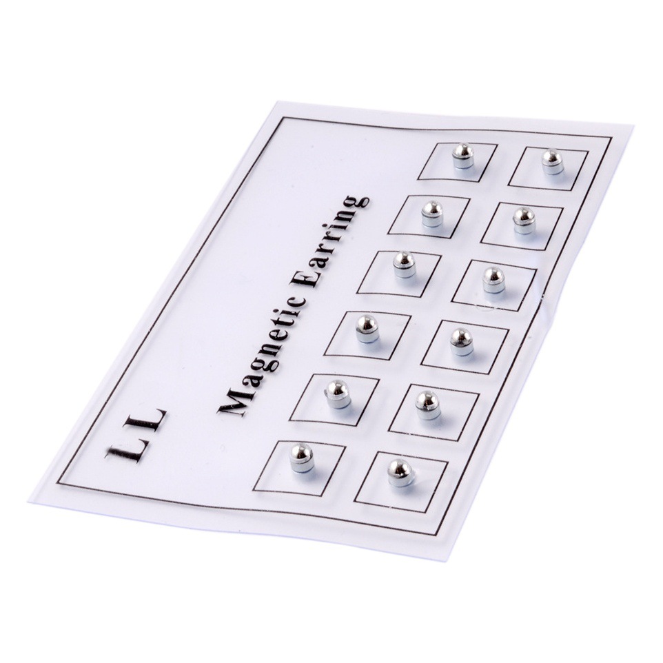 Cross-Border Piercing 12 Holeless Nose Nails Non-Pierced Steel Color Ball Magnet Earrings Magnetic Lip Nails Small Ear Bone Nails