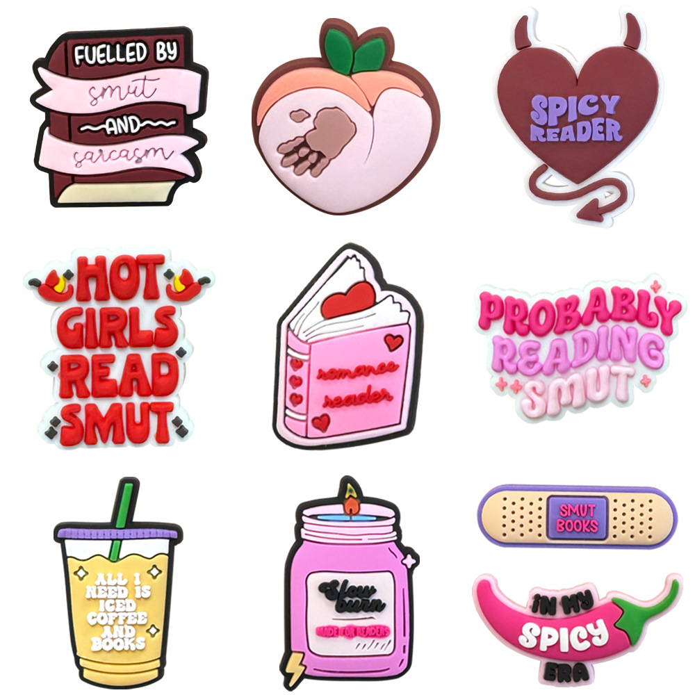 suit Cartoon Bookish Smut Series Removable Cave Shoes Flower Shoe Buckle PVC Soft Rubber Shoe Accessories
