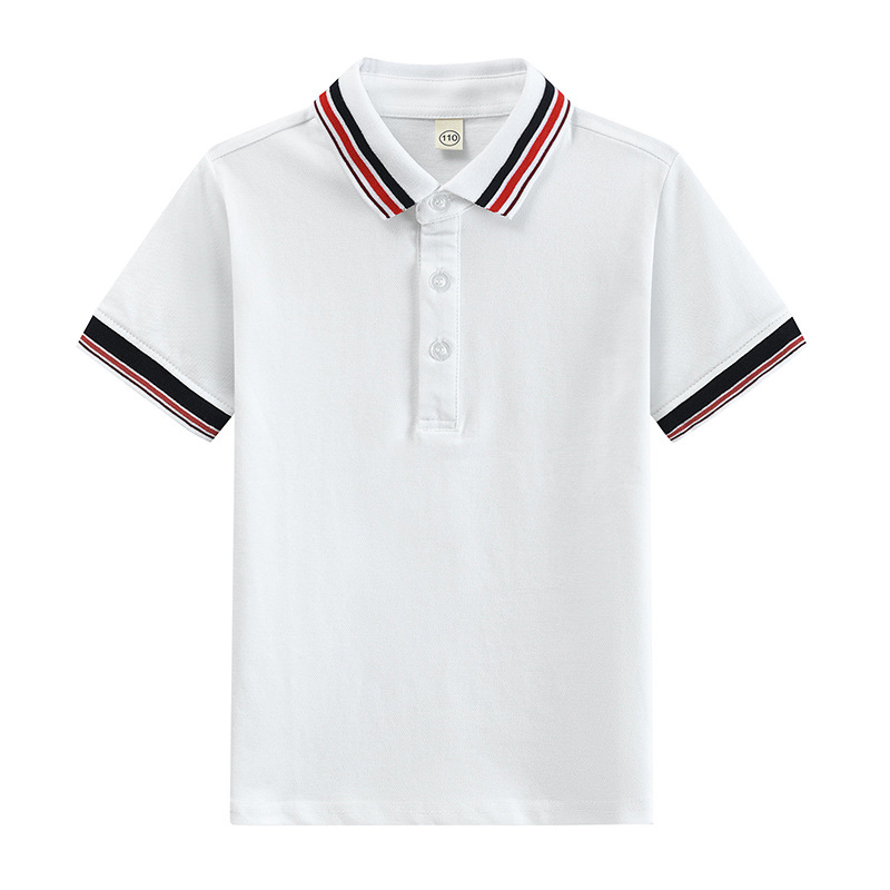 Picture of kids Children's T-shirt Long Sleeve Cotton White Lapel Polo Shirt for Boys and Girls Elementary School Students Middle and Large Children's School Uniform