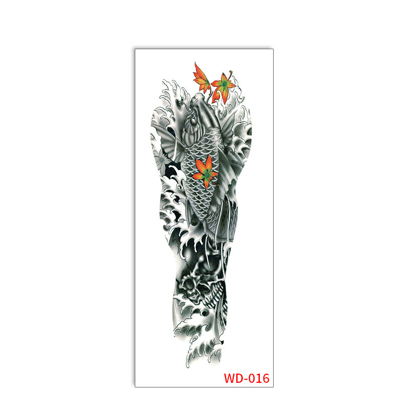 Picture of Full Arm Tattoo Sticker Cross-border New Waterproof Sweat Simulation Cross Buddha Black and White Colorful Personality Full Arm Temporary Tattoo