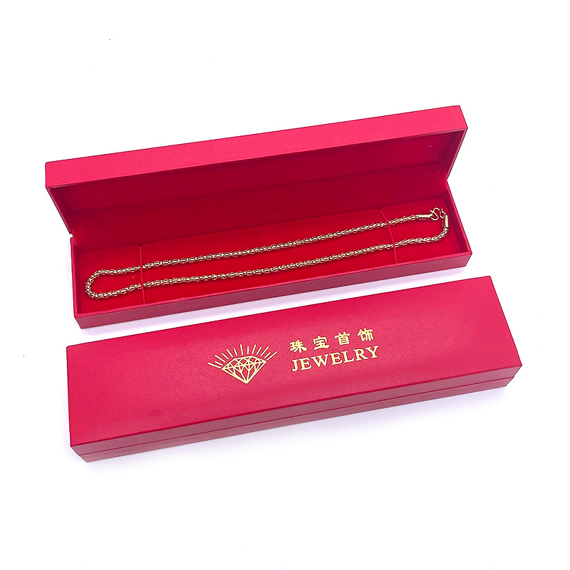 Red Mesh Pattern Necklace Box Wedding Jewelry Packaging Box Ticket Pattern Rubber Box Bracelet Box Gold Pendant Box