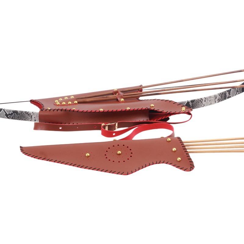 Picture of Traditional Bow Bag Quiver Set Leather Bow Bag Bow Bag Shooting Archery Supplies Scenic Area Entertainment Traditional Bow and Arrow