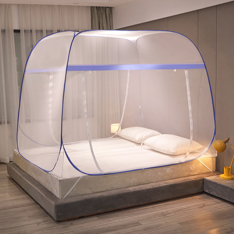 Picture of Summer New Mosquito Net Installation-free Yurt Tent Zipper Bottom One-piece Wire Trellis Foldable Household
