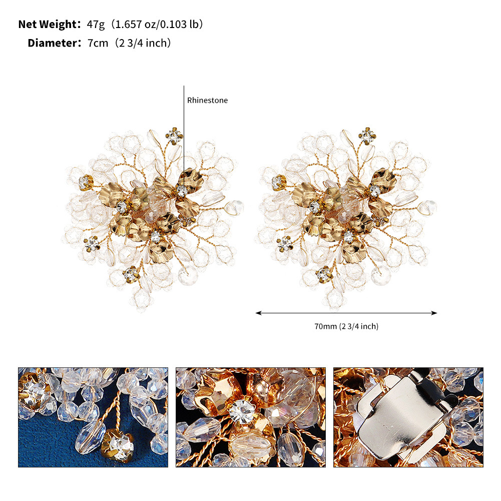 Picture of European and American Bride Wedding Shoes Accessories Detachable Shoe Buckle Exquisite Handmade Accessories Beautiful Crystal Beaded High-heeled Shoes Shoe Flower