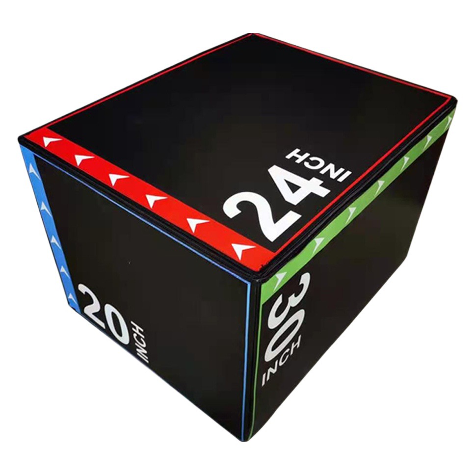 Picture of Color printing Crossfit Box jump soft bag jump Box jump stool bounce special PVC clip net three-in-one jump Box