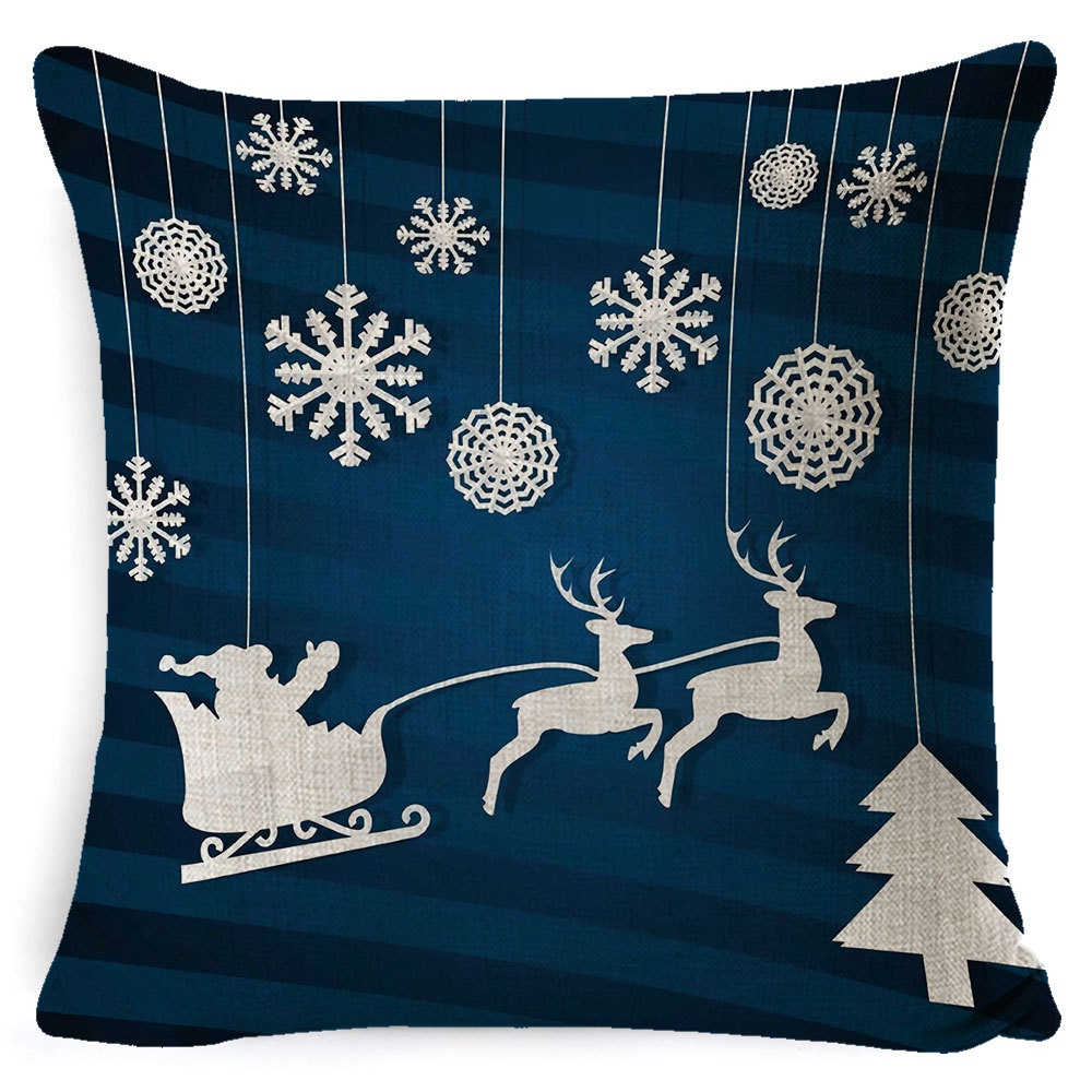 Picture of Christmas Pillow Case Linen Super Soft Peach Leather Printed New Amazon Household Products Cushion Pillow Case Custom