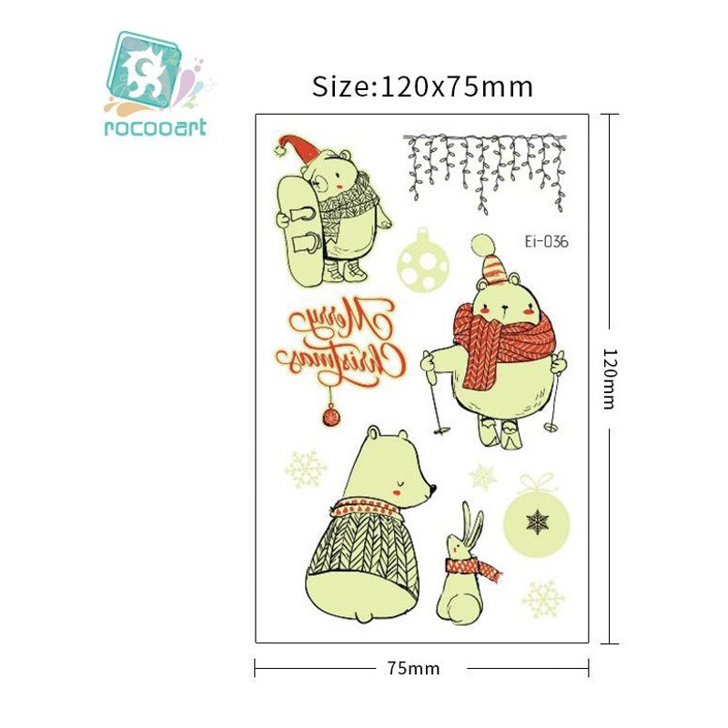 Ricklon New Christmas Tattoo Sticker Waterproof Holiday Luminous Tattoo Sticker Children Sticker Wholesale