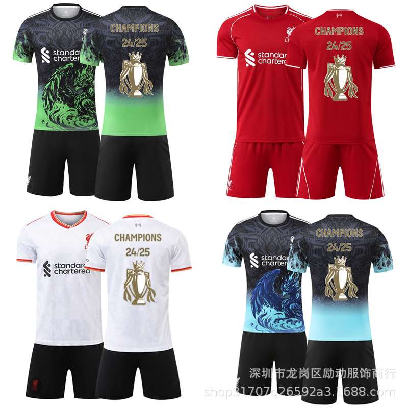 Picture of 2425 Club No. 11 Salah Gold Trophy Pattern New and Old Liverpool Winning Commemorative Edition Jersey suit