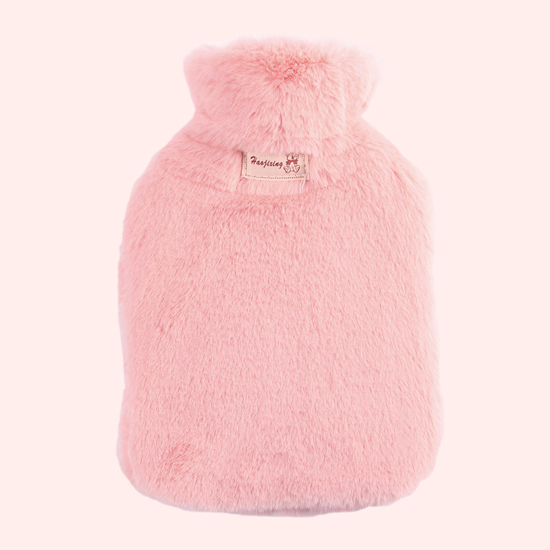 Picture of Cross-Border Spot Logo Thickeneded Plush Cloth Cover Hand Warmer Bag Hot Water Bag Filled with Water Hot Water Bag Hand Warmer Pvc