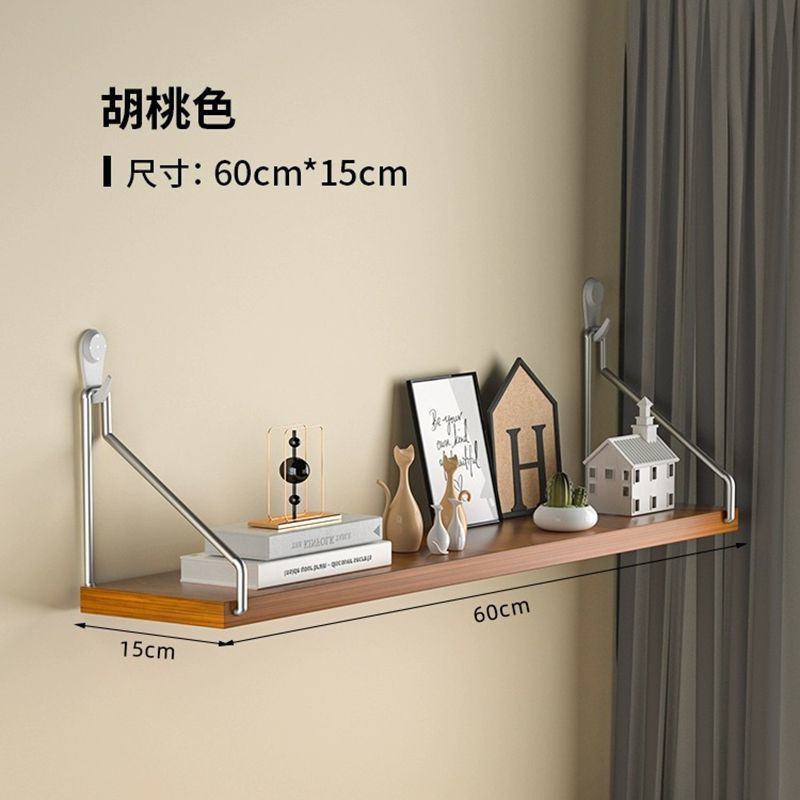 Picture of No-Drill Wall-Mounted Wrought Iron Living Room Entrance Wall Decoration Bedroom Wall Bookshelf Single Shelf Wall Storage Rack