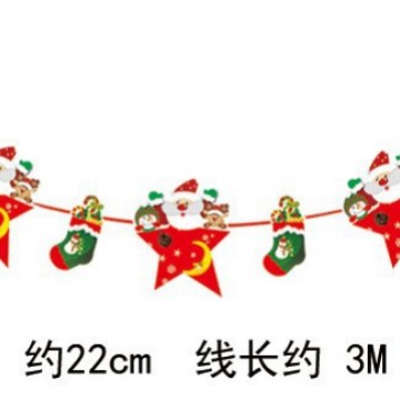 Picture of Christmas Decorations Christmas Pull Flag Hanging Flag Holiday Banner Party Decoration Paper Cartoon Christmas Pull Flower String Flag