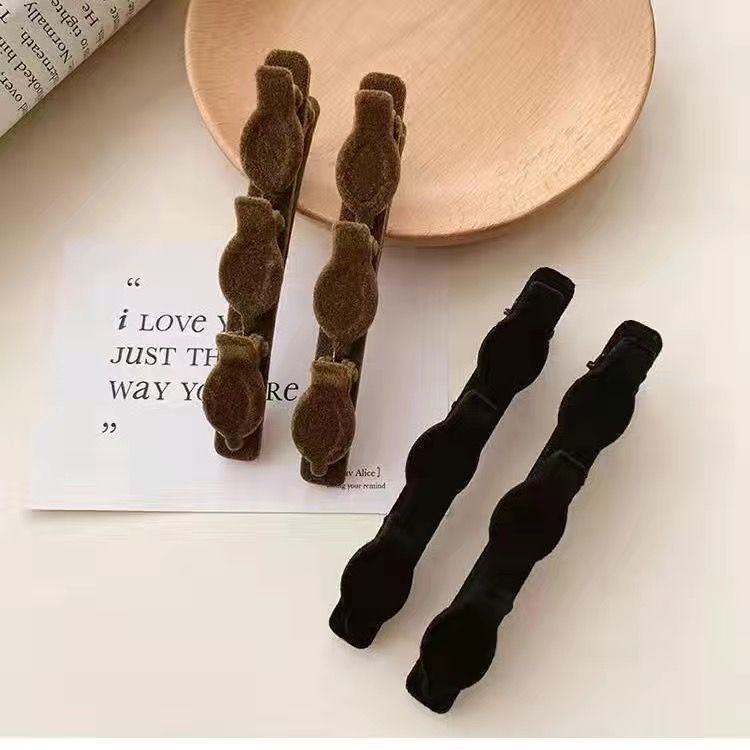 Picture of Flocking Hair Clip Women's Front Head Bangs Clip Side Clip Short Hair Transition Artifact Broken Hair Clip Duckbill Clip Headdress