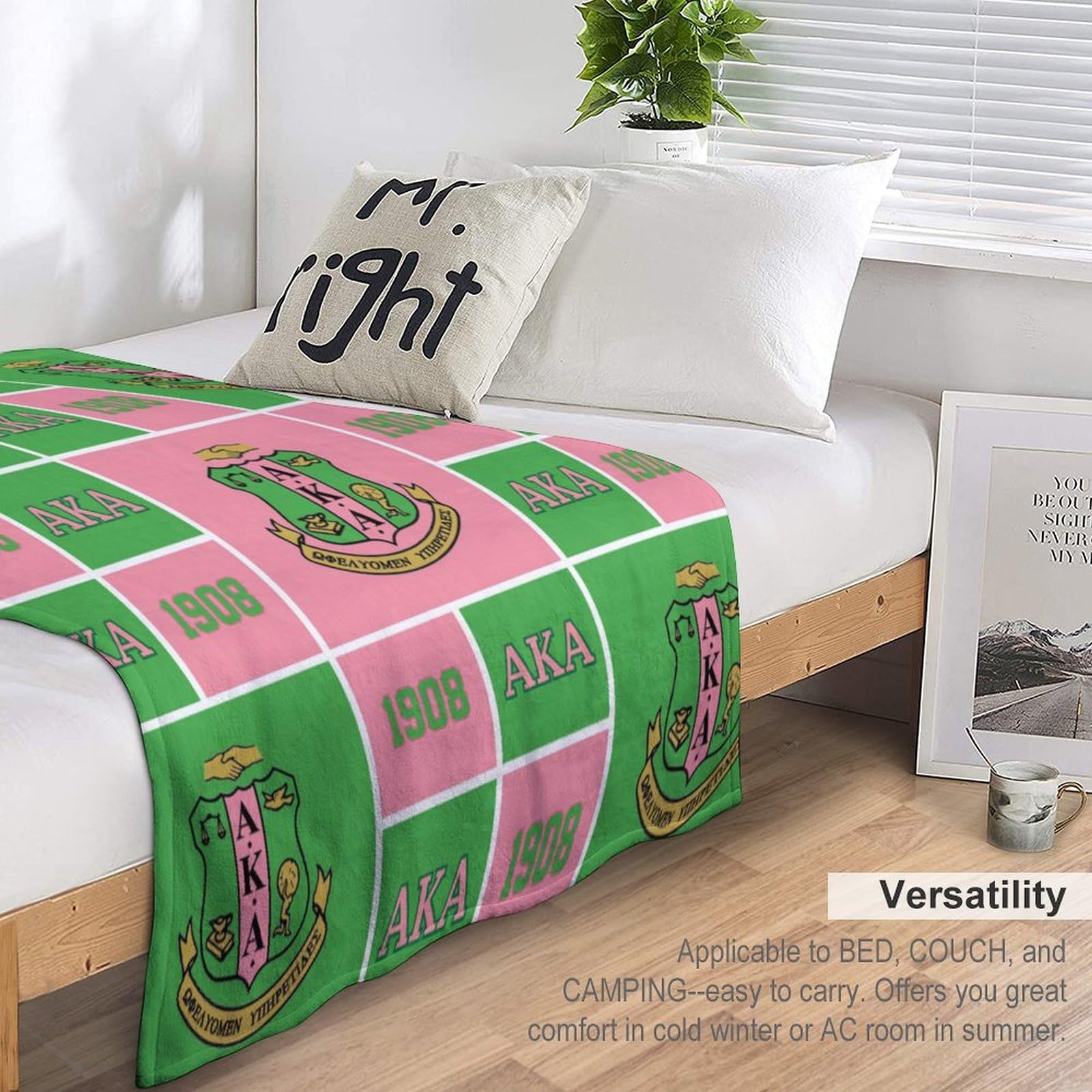 Picture of Cross Border AKA Girl Blanket Sorority Gift Soft Flannel Blanket Sisterhood Blanket for Women