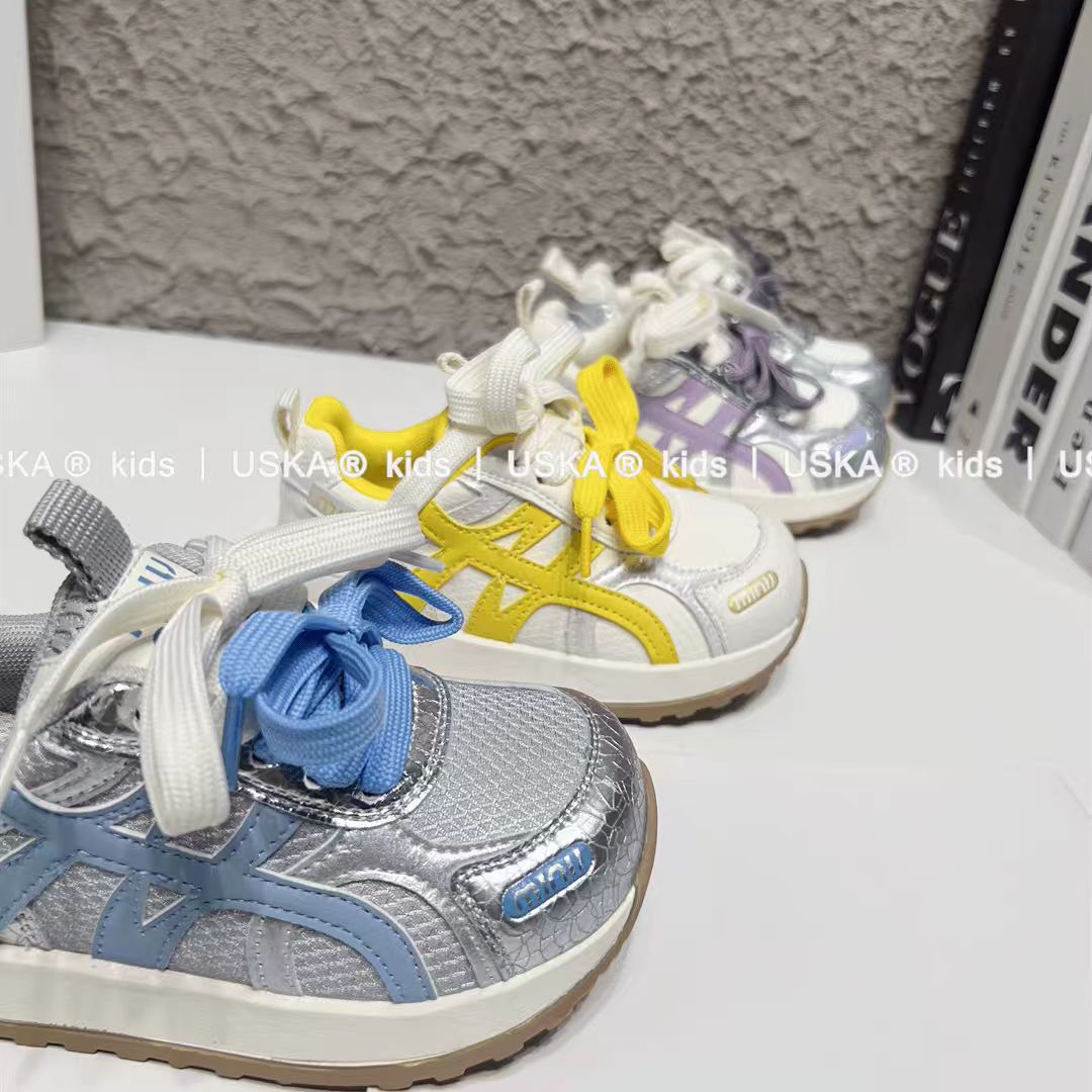 Girls' shoes, children's sports board shoes, 2025 new summer baby puff little white, moral training mesh, breathable thin style