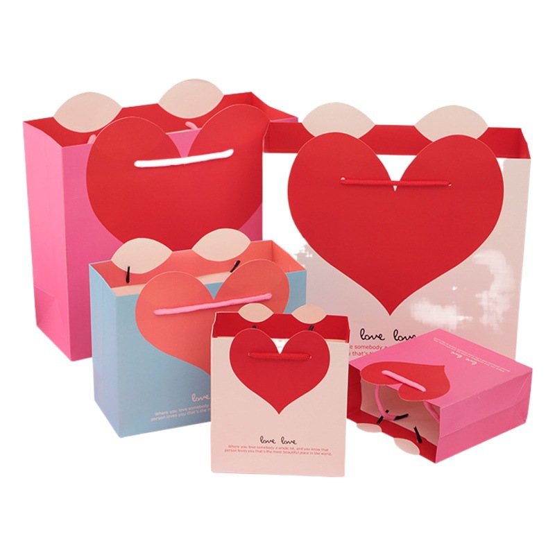 In stock manufacturers supply love gift bag handbag wholesale wedding supplies paper bag gift bag