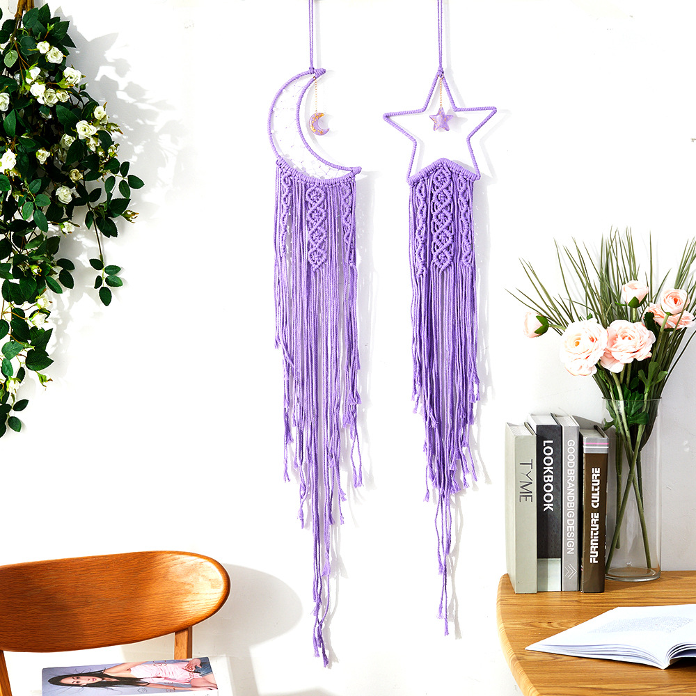 Picture of Cross-Border Hot Selling Moon Dream Catcher Hand-Woven Cotton Rope Tapestry Bohemian Style Wall Hangings