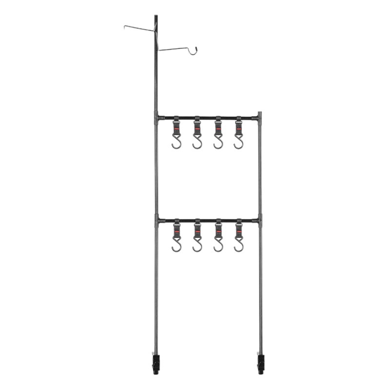 Picture of Outdoor Desktop Storage Rack Mini Lamp Holder Removable Tableware Storage Rack Multifunctional Aluminum Alloy Shelf with Hook