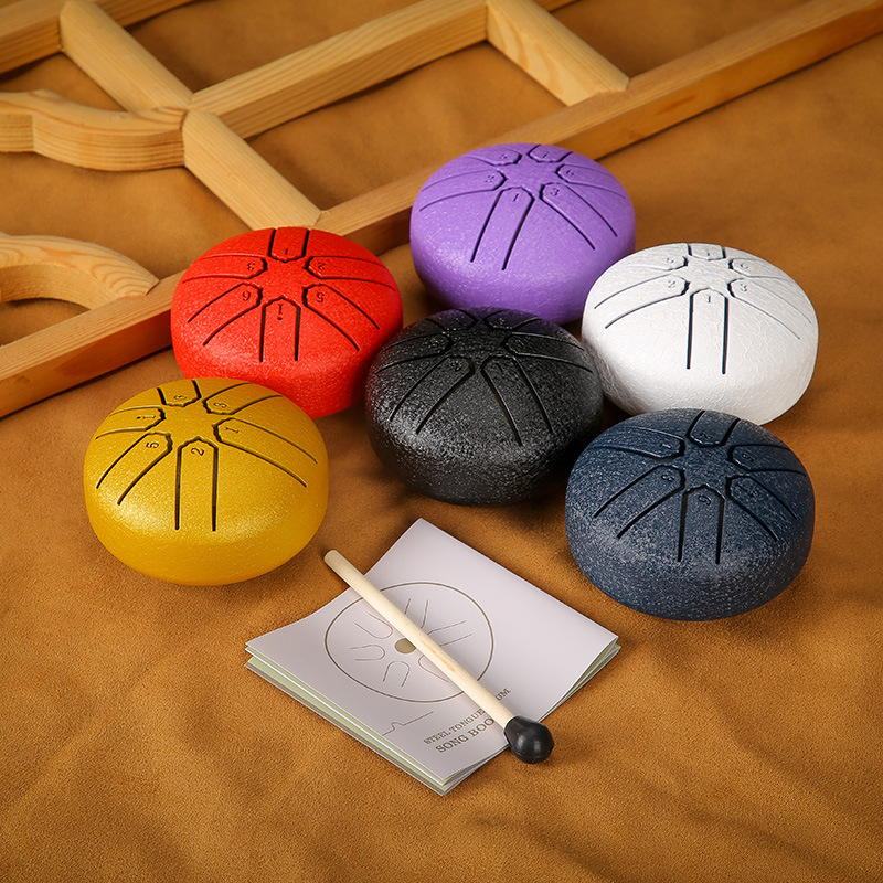 Factory In-Stock Mini Ethereal Drum 3-Inch 6-Tone Steel Tongue Drum, Worry-Free Drum, Percussion Instrument Wholesale, Portable Instrument