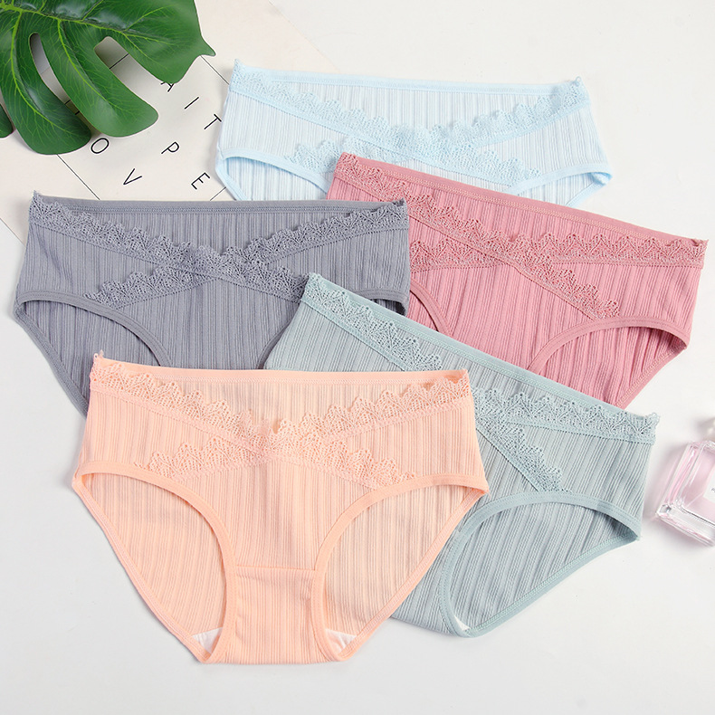 Picture of Pregnancy Want Things Threaded Low Waist Maternity Underwear Pure Cotton Early Pregnancy and Second Pregnancy Belly Support Pants Breathable Prenatal and Postpartum Pants