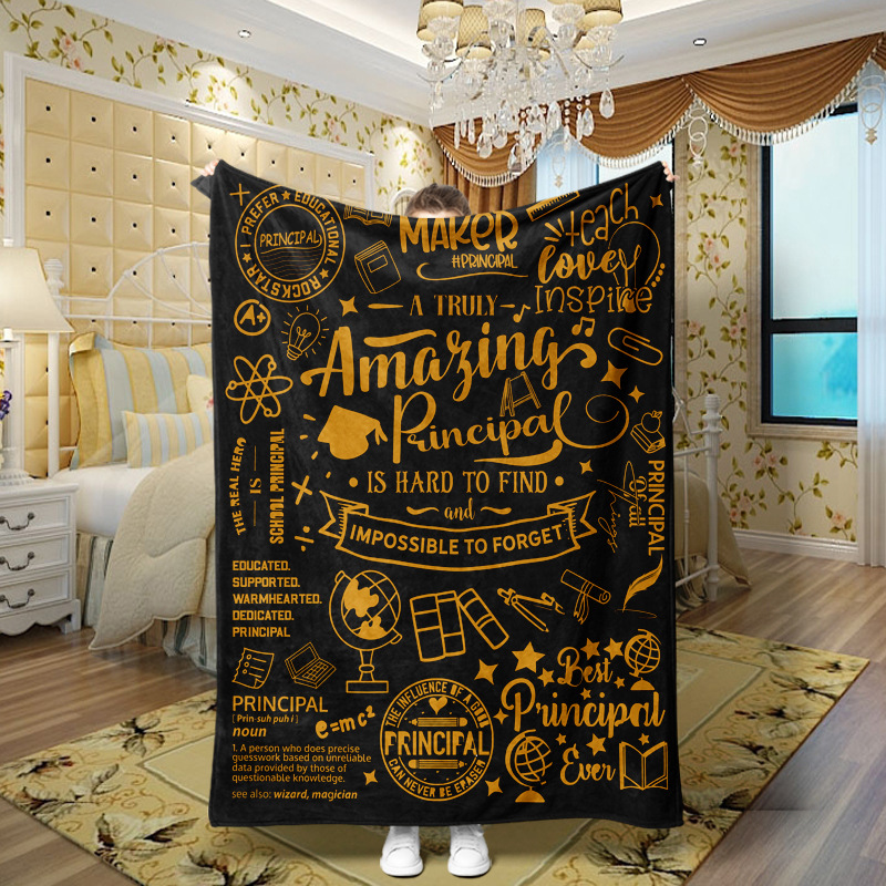 Picture of Family love teachers and students girlfriends love message flannel blanket summer air conditioning blanket autumn and winter nap printing blanket
