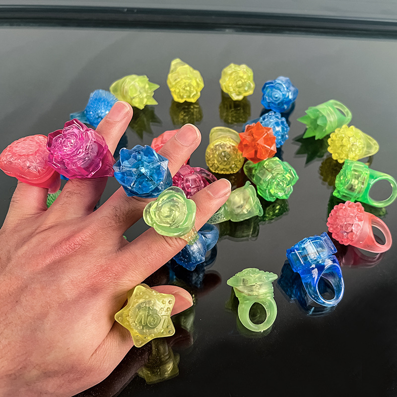 Picture of Cross-border Amazon direct selling luminous ring TPR flash ring five-pointed star mixed soft rubber ring factory straight hair