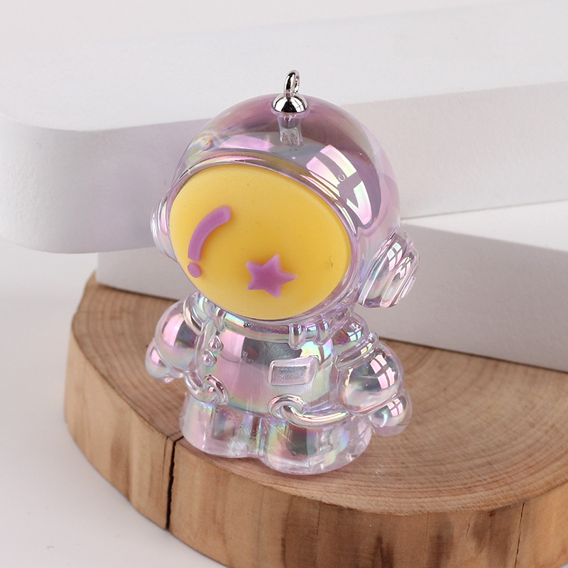 Picture of Electroplating colorful cartoon cute astronaut pencil sharpener pendant DIY astronaut key chain stationery accessories