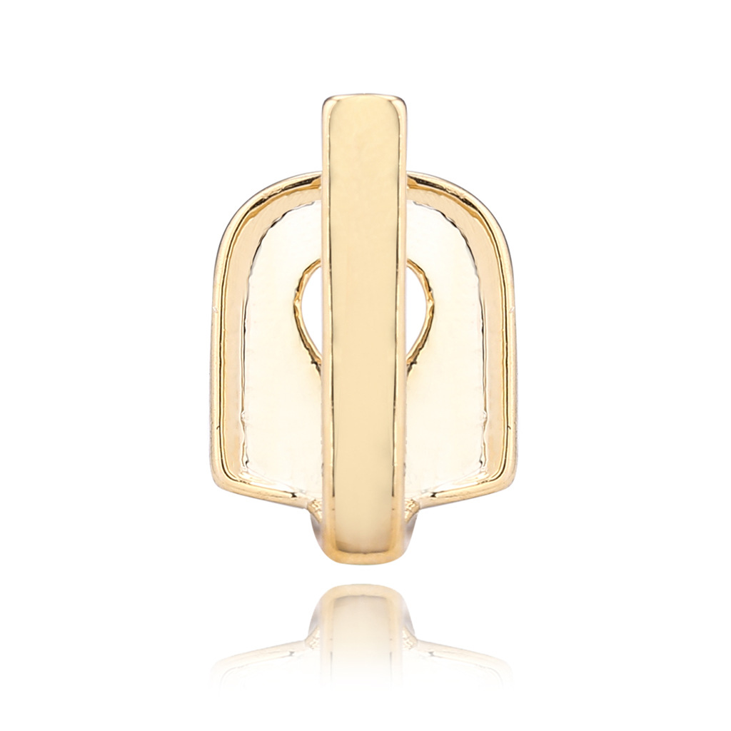 Europe and the United States creative new gold bar braces hip-hop braces vertical stick single large gold teeth geometric gold braces