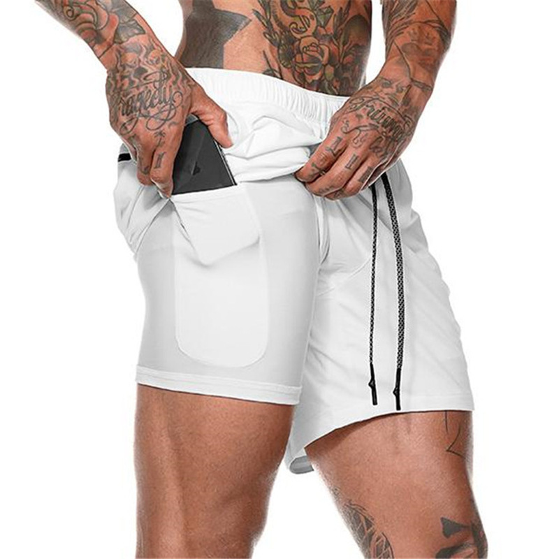 Picture of Cross-Border Summer Men's Sports Fitness Double-Layer Tight-Fitting Quick-Drying Shorts Mesh Five-Point Shorts Sports Pants Breathable and Lightweight