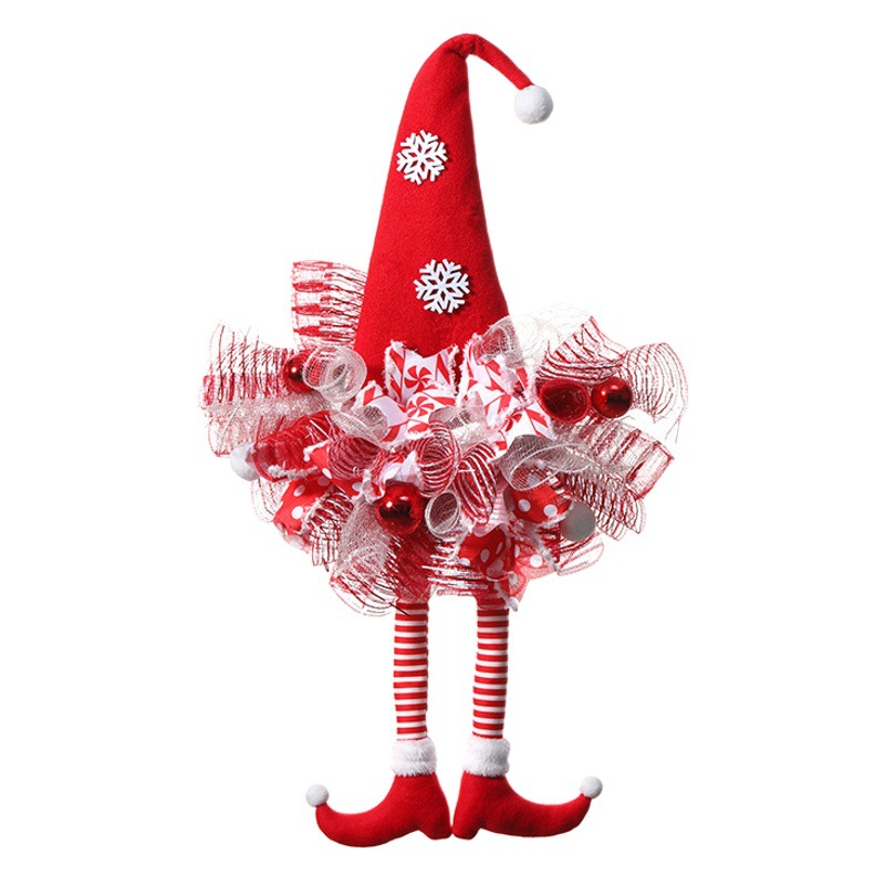 Vertical Hong 2023 new Christmas garland wreath ornaments holiday party props decoration window scene layout pendant