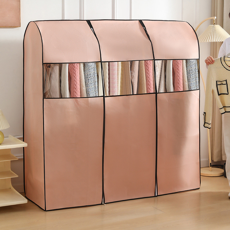 Floor Hanger Cover Clothes Rack Cover Clothes Dust Cover All-inclusive View Window Non-woven Clothes Hanger Dust-proof