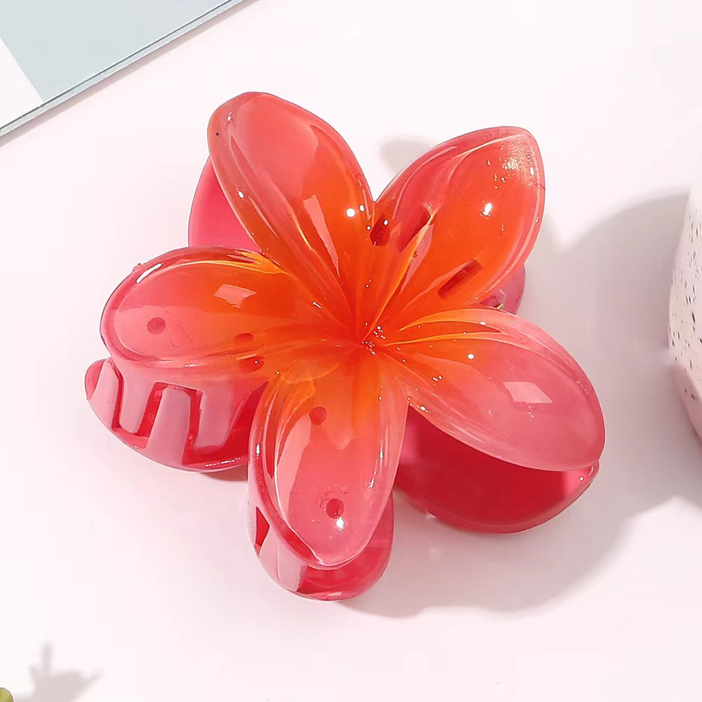 Picture of Cross-border egg flower clip large high-grade gradient Flower hairpin back head updo ponytail shark clip headdress