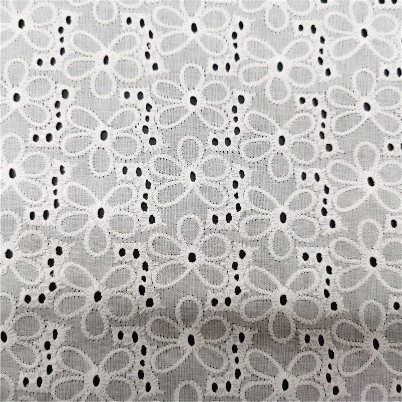 New cotton embroidery hollow lace embroidered fabric clothing dress accessories cotton lace perforated fabric