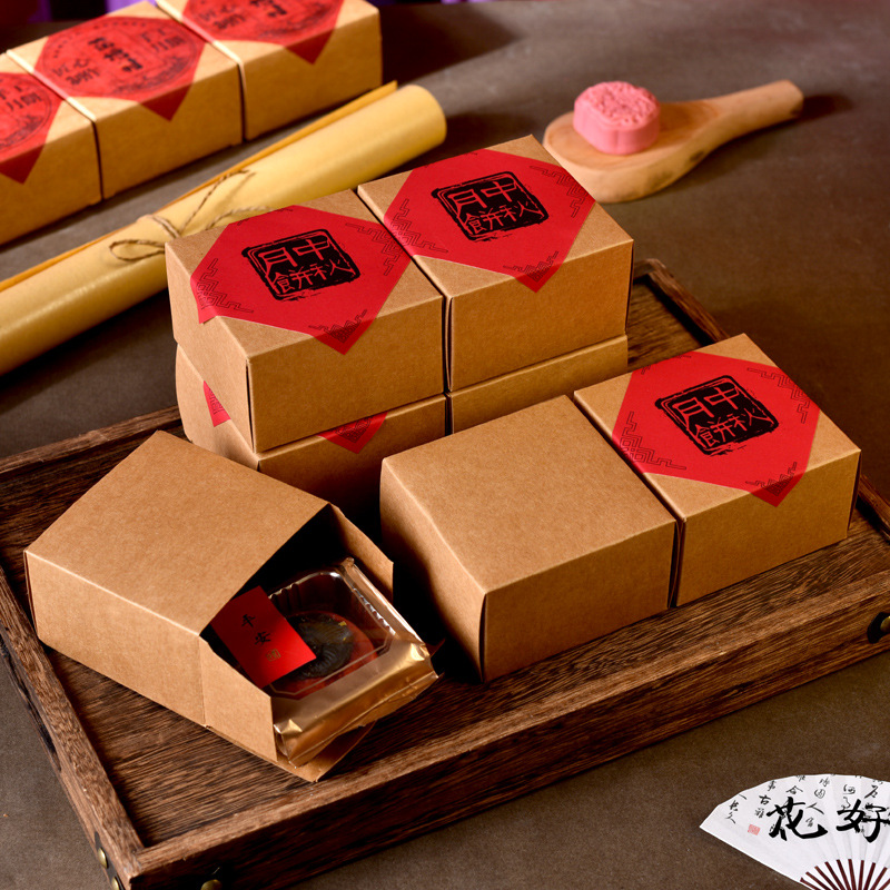2024 Mid-Autumn Mooncake Inner Box Single Egg Yolk Crispy Cow Cardboard Box Festive Holiday Chinese Dessert Packaging Small Box