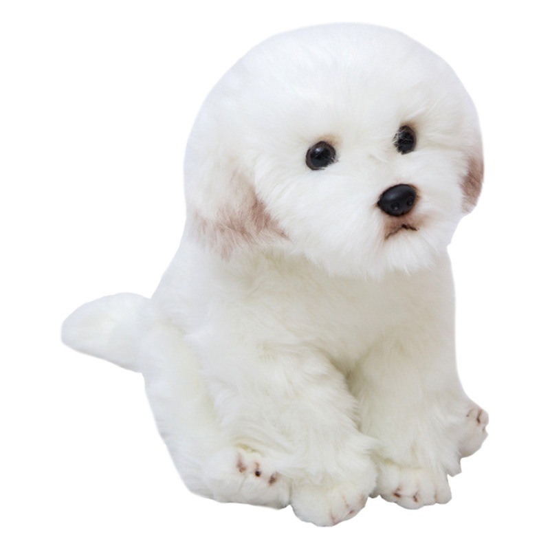 Picture of Simulation marzis dog doll cute plush toy white dog decoration soothing doll birthday gift