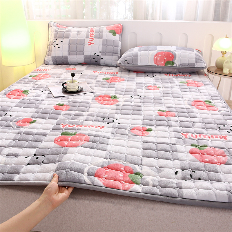 Picture of Milk velvet mattress cushion single student dormitory mattress cushion blanket winter plus velvet mattress double wholesale