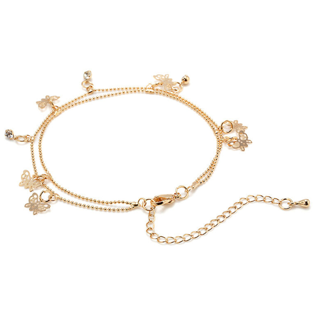 Picture of Aliexpress Jewelry Foot Accessories European and American New Style Double-Layer Butterfly Anklet Fashionable Alloy Women's Anklet Trendy