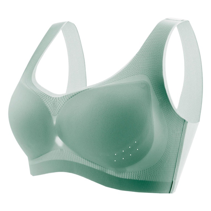 Summer ultra-thin ice silk seamless underwear female large chest small large size beautiful back breathable no steel ring anti-sagging bra