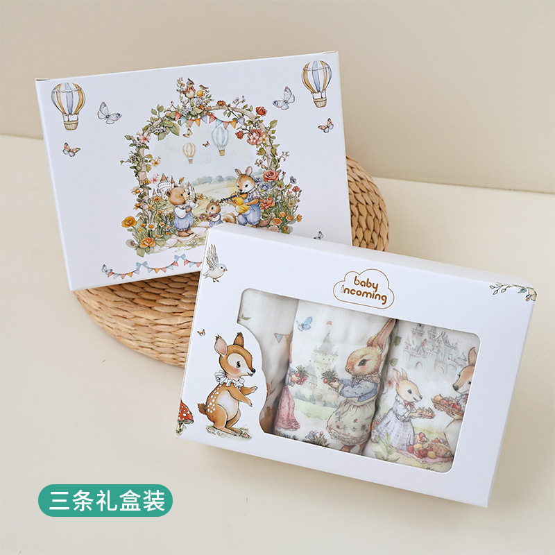 Picture of Baby Type A Gauze Towel Cotton Children's Wash Towel Small Square Towel Slipper Towel Newborn Baby Bathing Face Wash Hand