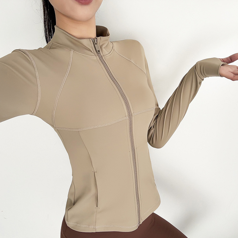 Slim-fit Slim-fit Stylish Yoga Clothes Top Autumn and Winter Zipper Cardigan Sports Jacket Autumn Yoga Jacket for Women