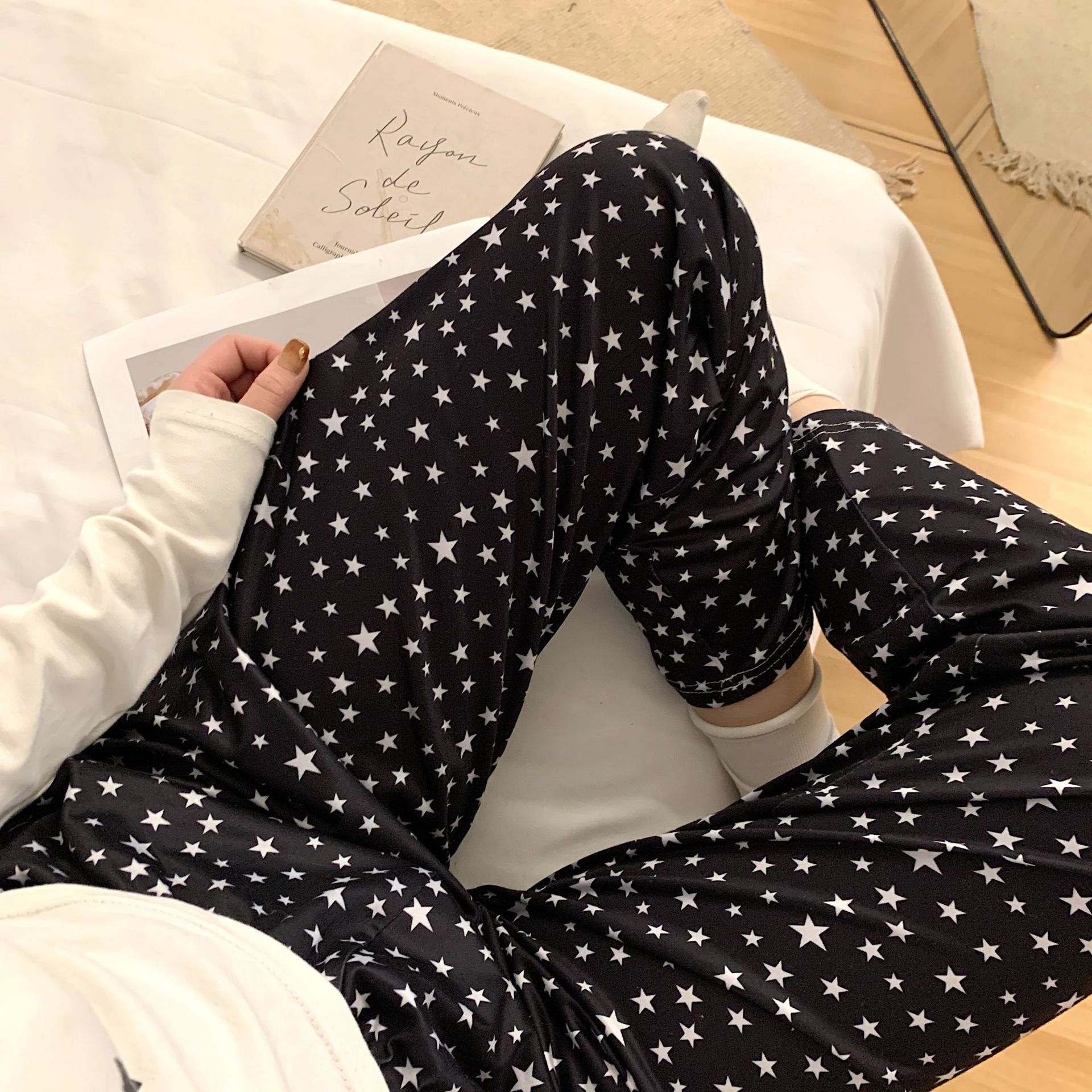Picture of Home Pants Pajamas Women's Thin Spring and Autumn Loosen Pants Trousers Can Wear Casual Comfortable Japanese Star Walking Pants Women