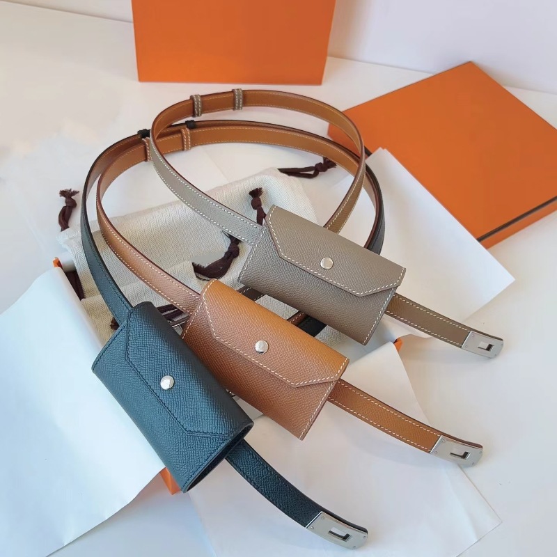 New Cowhide Belt Women's Genuine Leather Belt Waist Bag Decorative Coat with Dress Suit Pants with All-match High-end