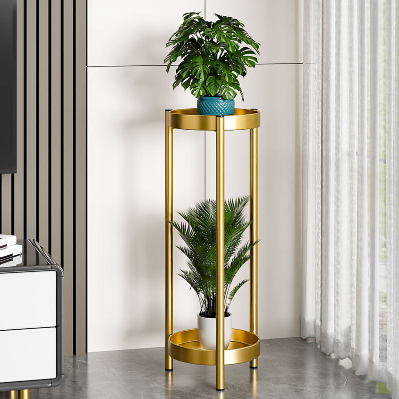 Light Luxury Flower Rack Living Room Floor-Standing Indoor Balcony Storage Rack Iron Flower Rack Green Plant Pot Rack Pothos Flower Pot Rack