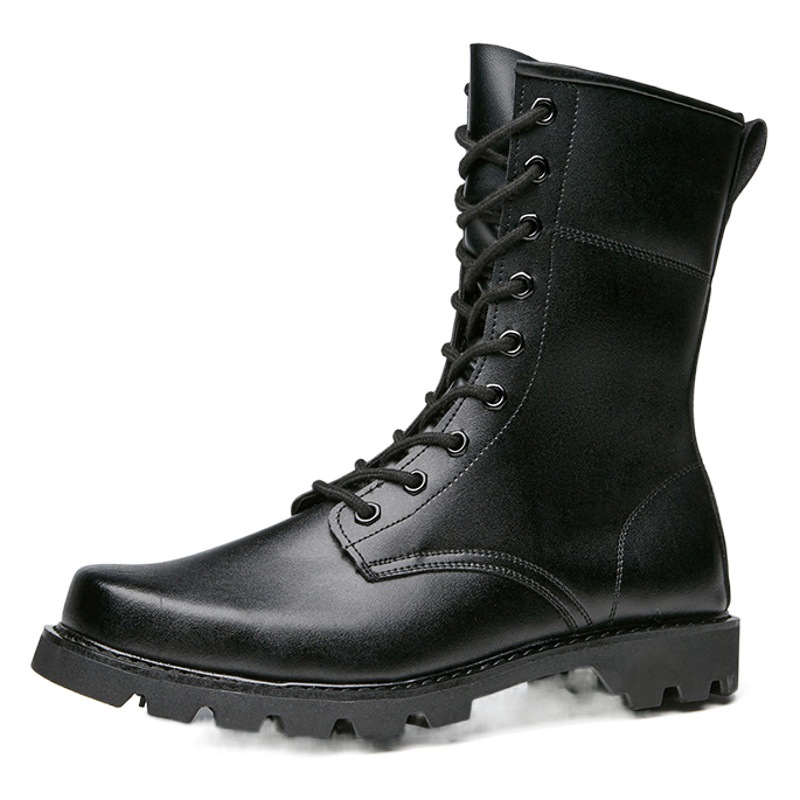 Cowhide Men's Boots Steel Toe Steel Sole Boots Winter Wool Warm Cotton Boots High-Top Work Shoes Outdoor Boots for Men