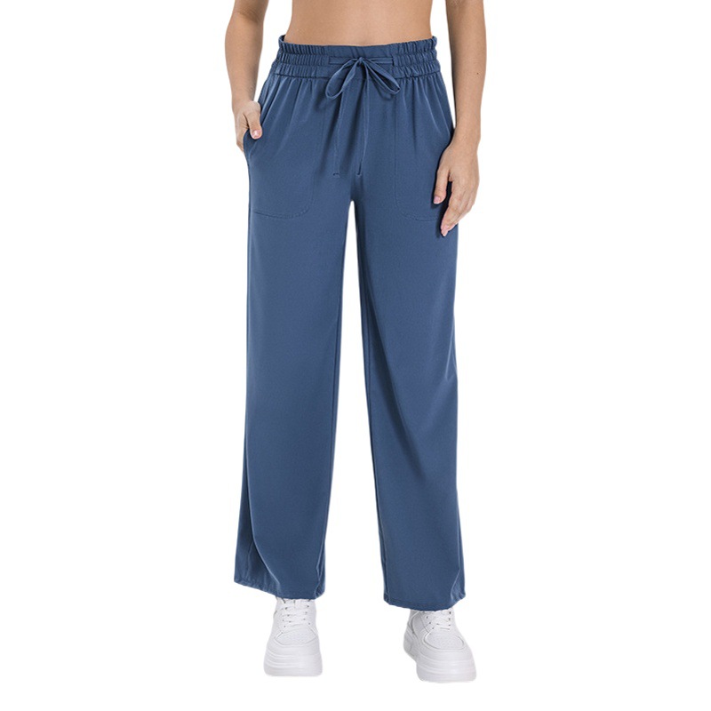 Spring and Summer Drawstring Tummy-Tightening Butt-Lifting Loose Casual Straight Pants Quick-Drying Breathable Running Fitness Sports Pants for Women Dss077