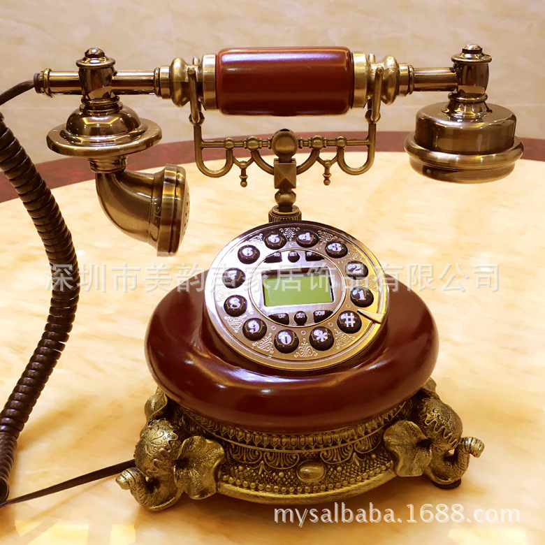 New European-style retro wood-like home telephone old-fashioned creative fashion antique telephone landline