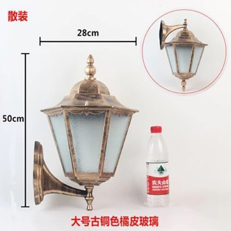 Picture of Small hexagonal wall light, outdoor lamp, outdoor wall lighting, European style retro balcony, waterproof, antique, bronze black